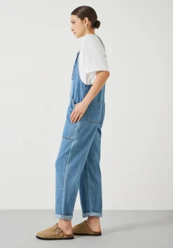 Ellie Denim Cropped Dungarees