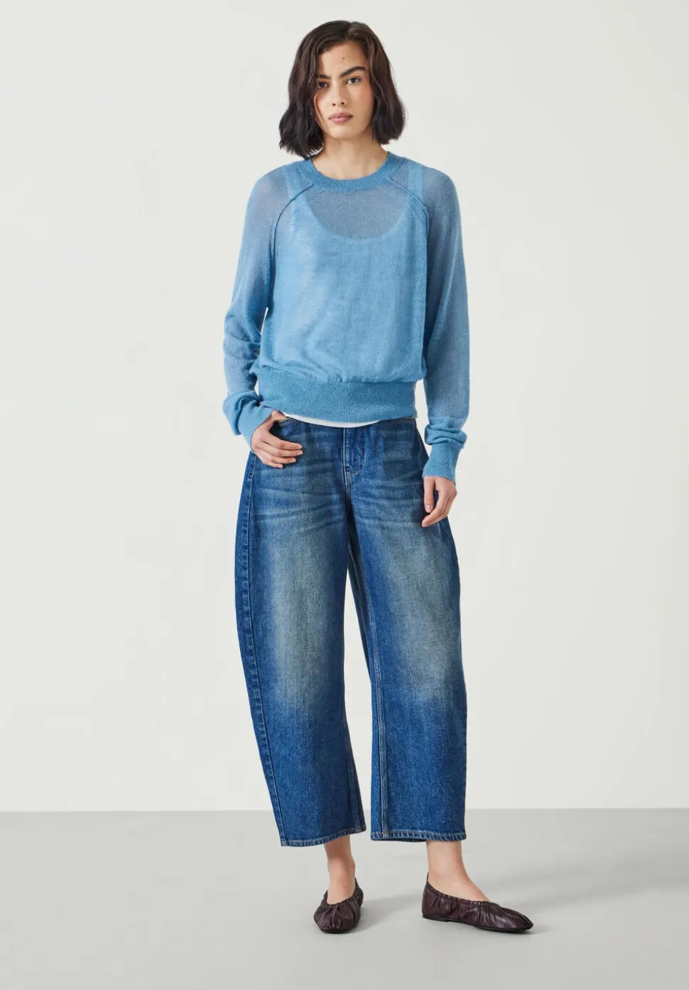 Elsie Gauzy Wool Blend Crew Jumper