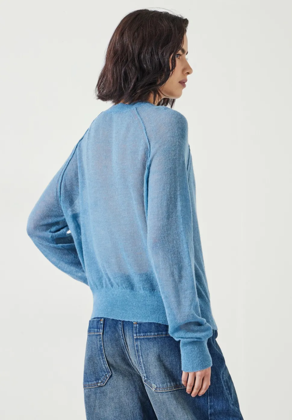 Elsie Gauzy Wool Blend Crew Jumper