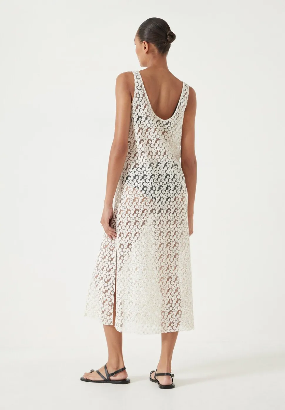 Embroidered Sleeveless Floral Dress