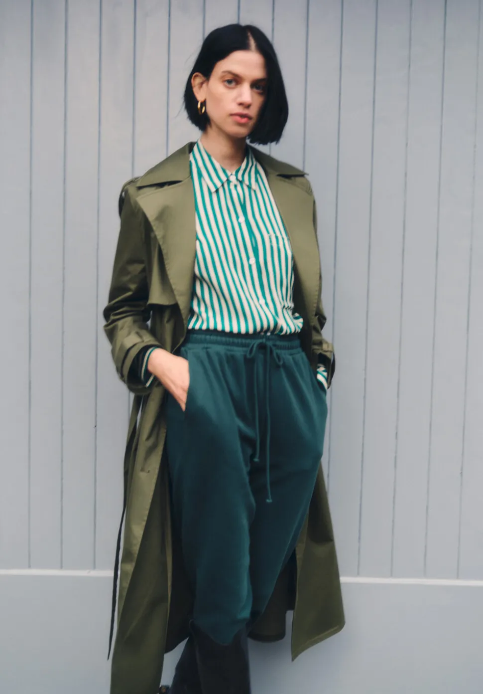 Emely Oversized Stripe Fluid Shirt