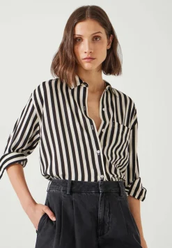 Emely Oversized Stripe Fluid Shirt