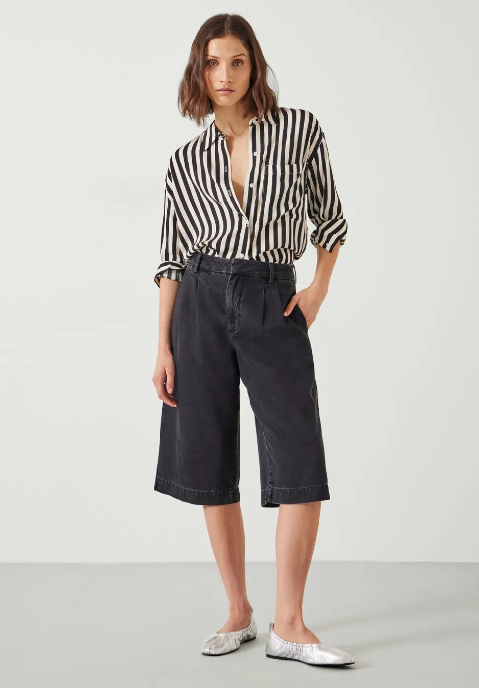 Emely Oversized Stripe Fluid Shirt