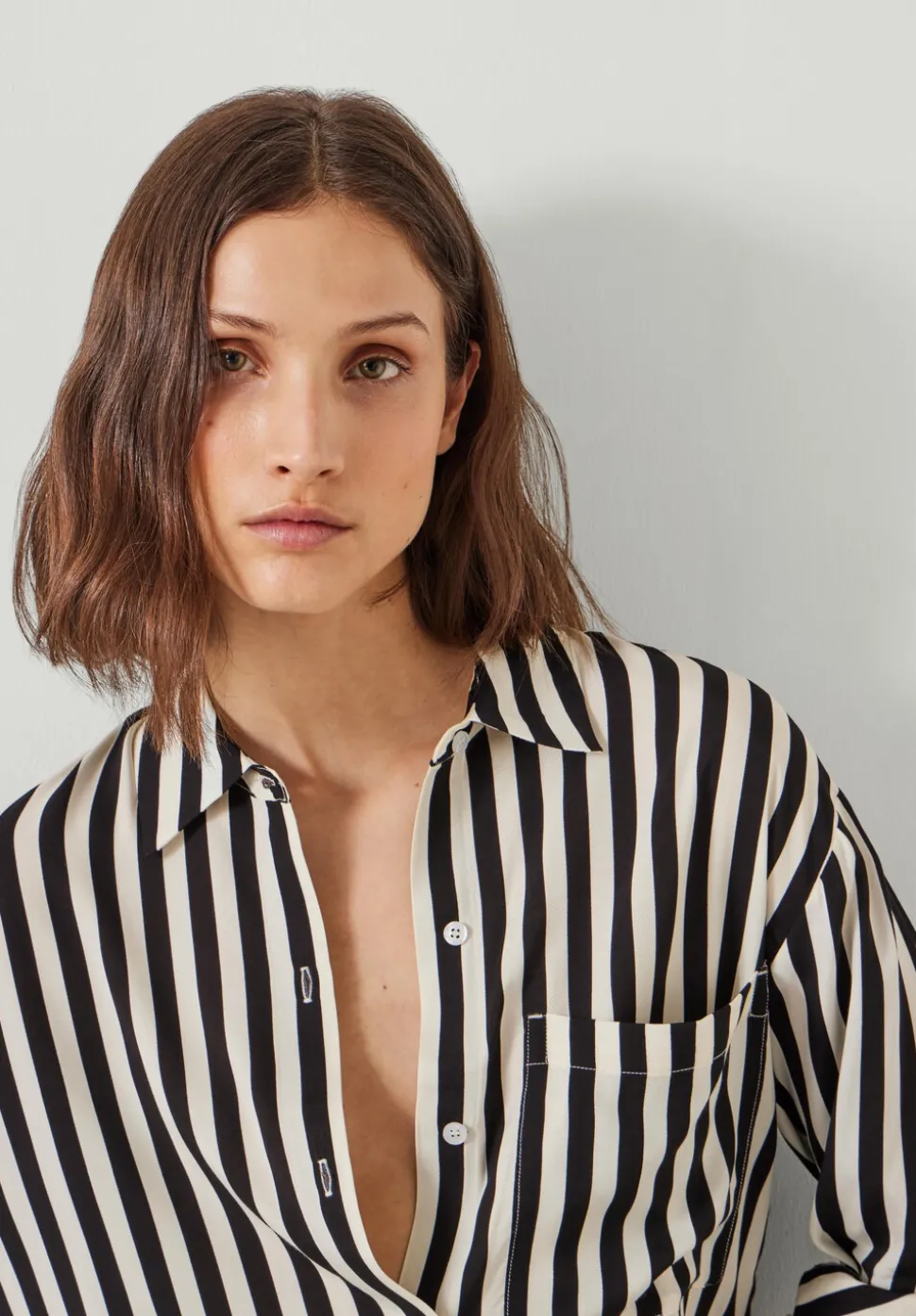 Emely Oversized Stripe Fluid Shirt