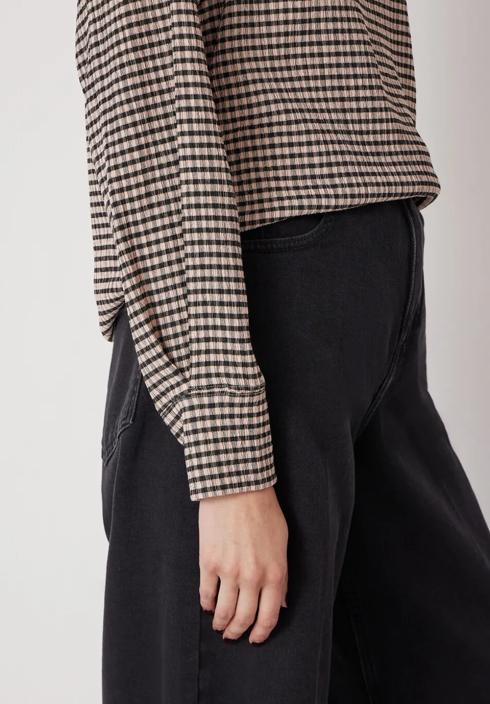 Emily Gingham Puff Sleeve Top