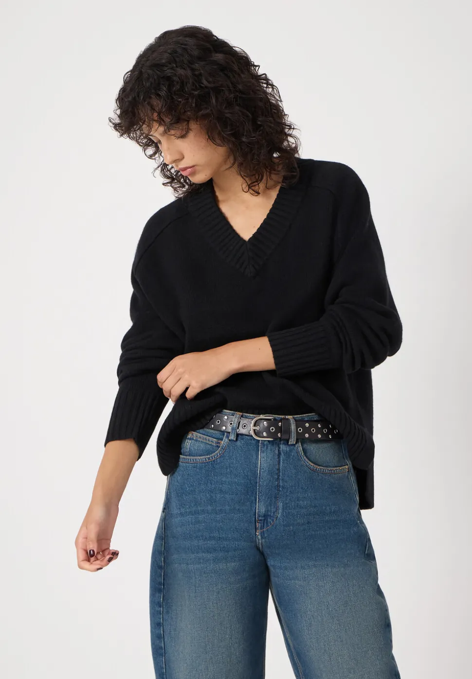 Erica Merino Wool V Neck Jumper