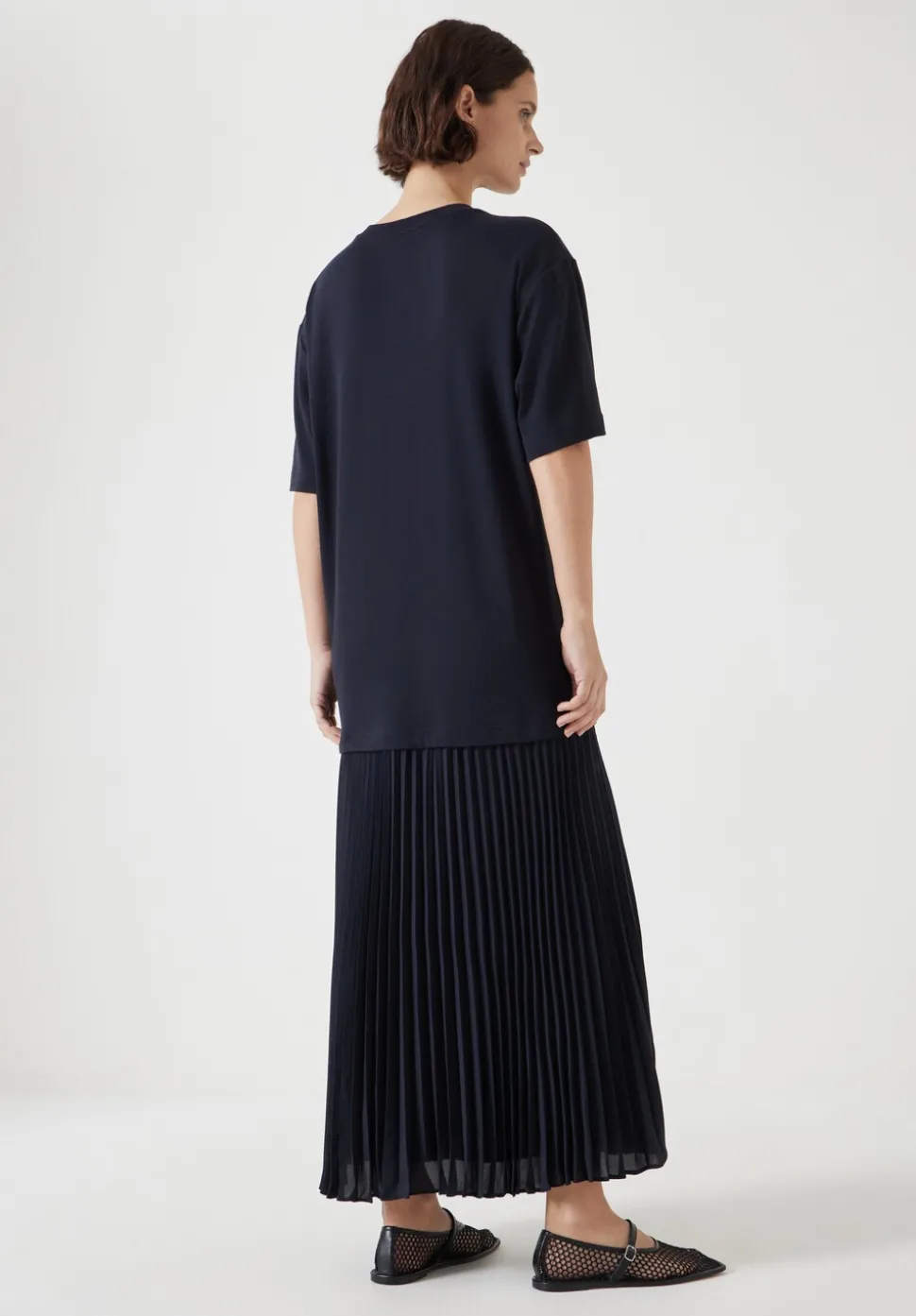 Esme Short Sleeve Pleated Midi Dress