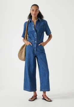 Evelyn Short Sleeve Denim Jumpsuit