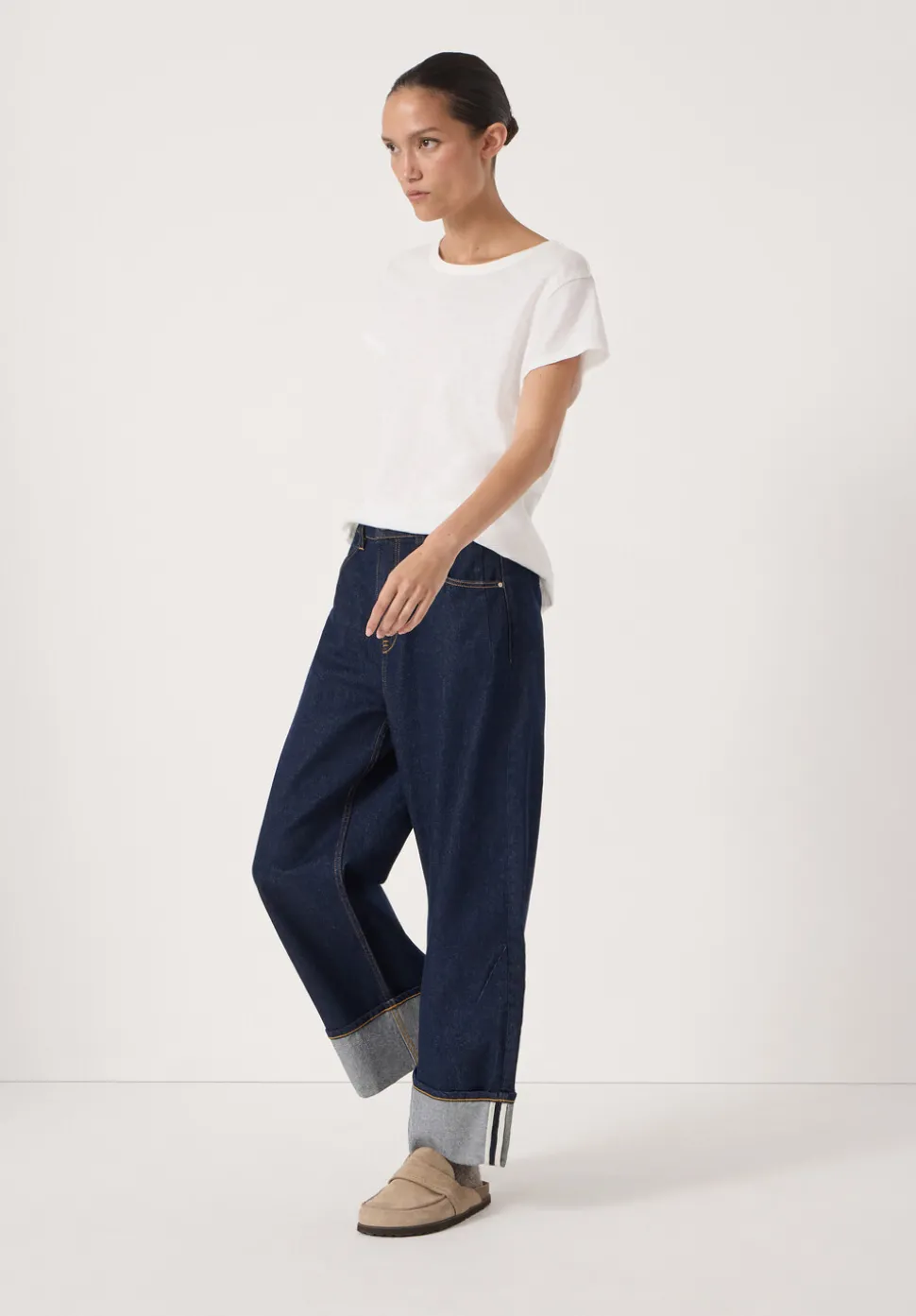 Faith Turn Up Barrel Leg Jeans