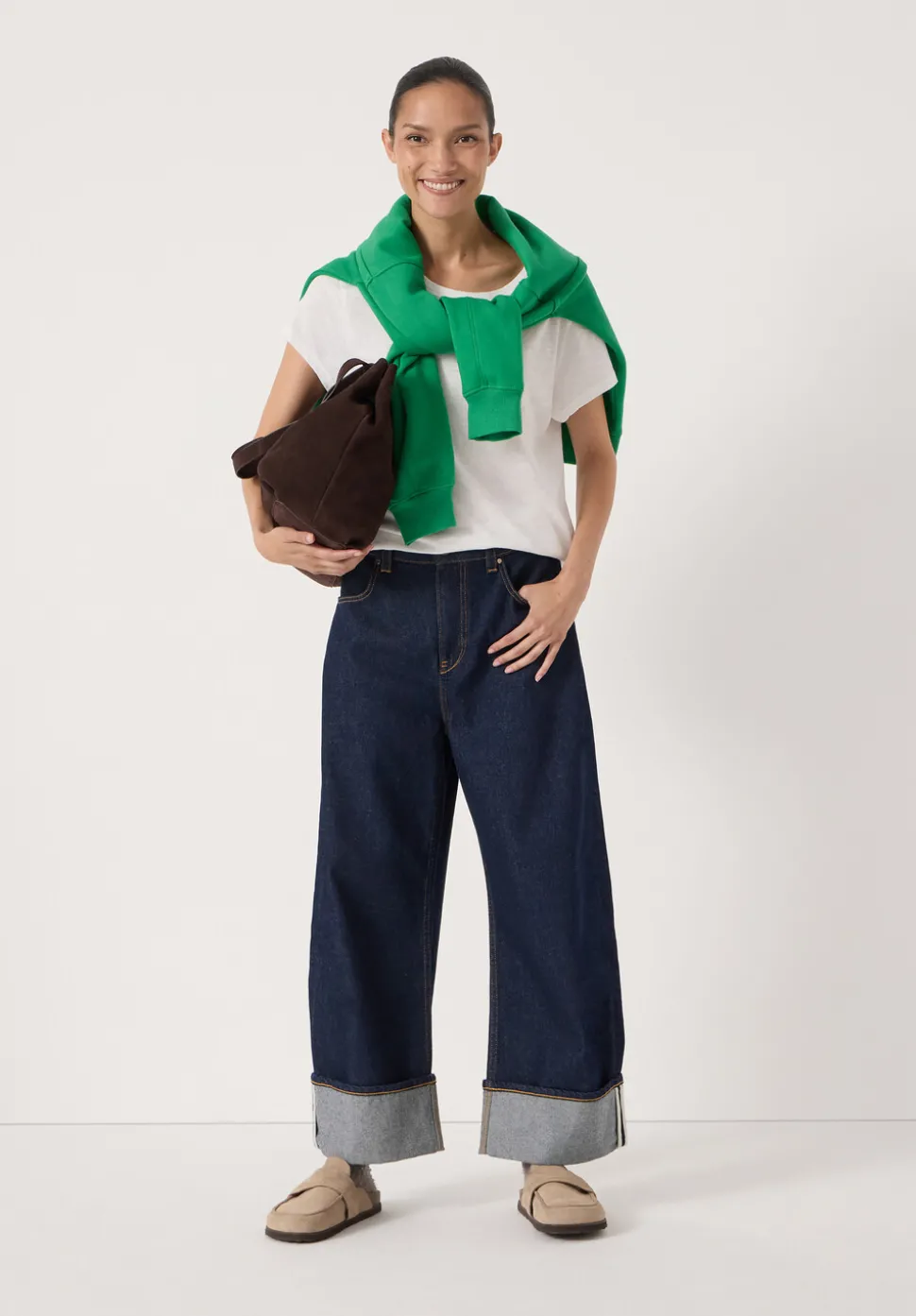 Faith Turn Up Barrel Leg Jeans