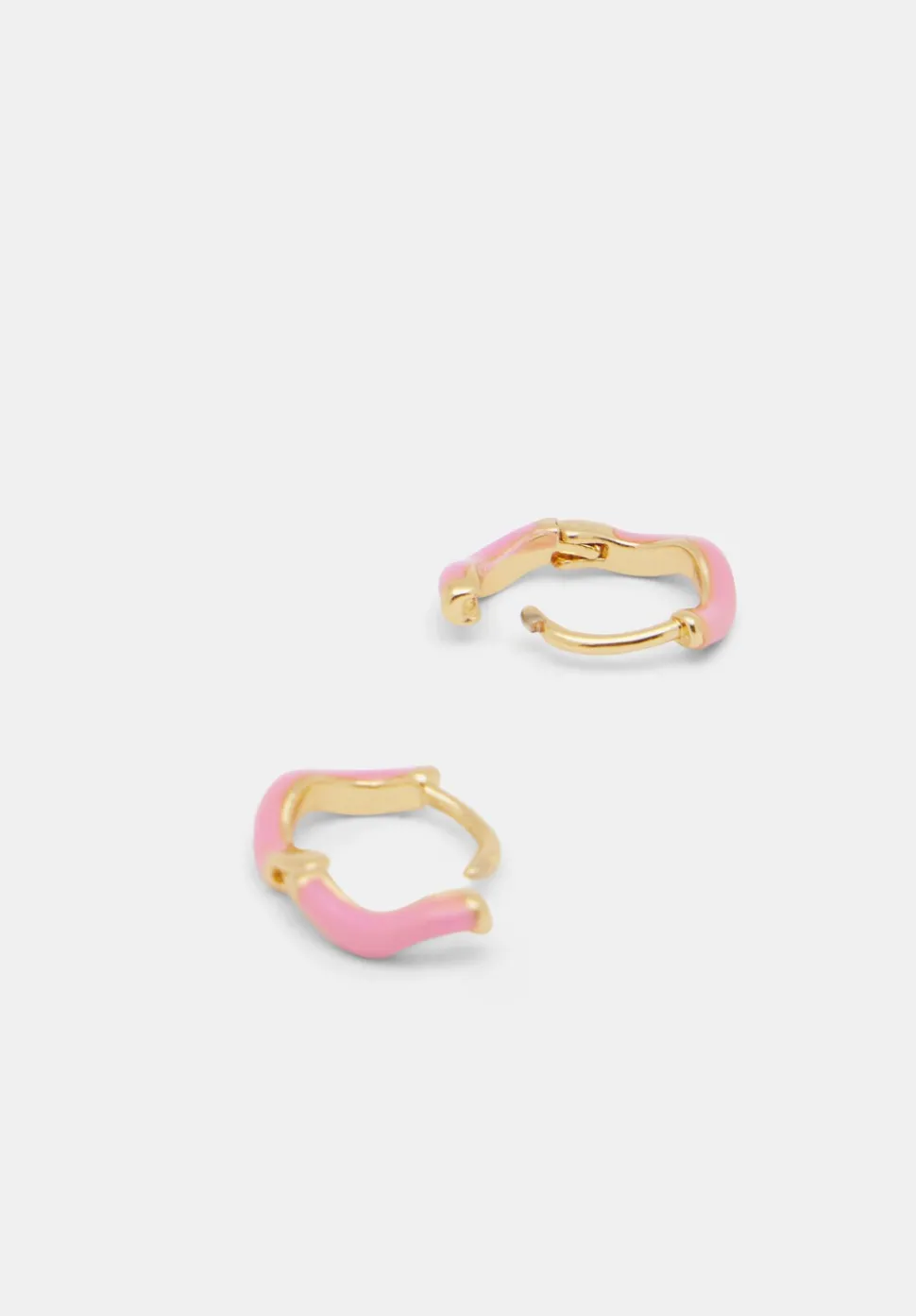 Fern Twist Enamel Huggie Earrings