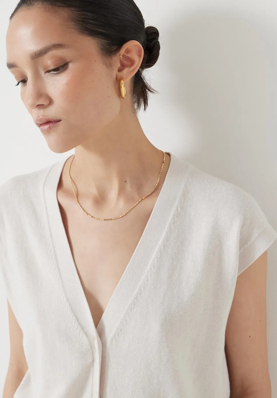 Fine Knit Button Front Vest Top