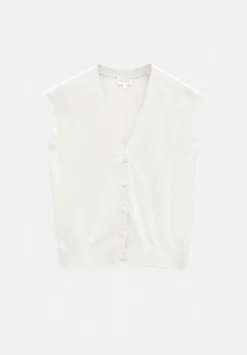 Fine Knit Button Front Vest Top