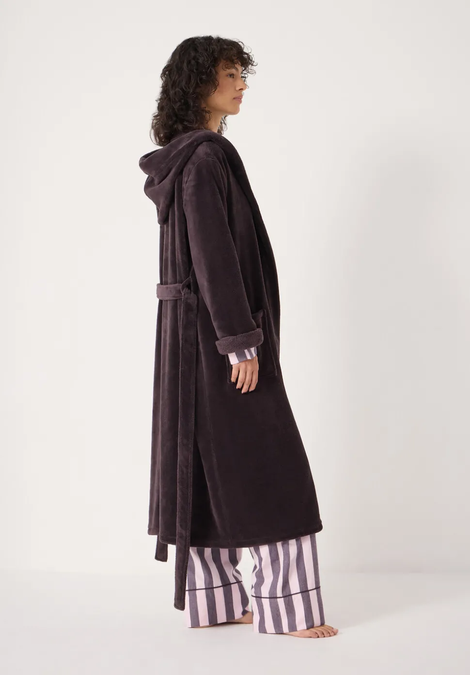 Fluffy Hooded Dressing Gown