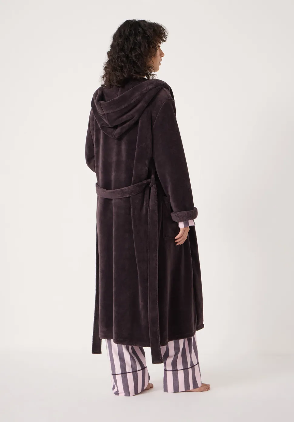 Fluffy Hooded Dressing Gown