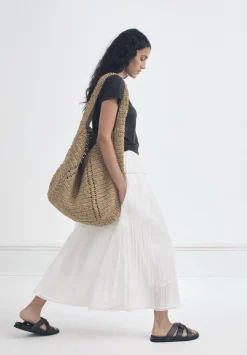 Gathered Detail Midi Skirt