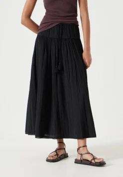 Gathered Detail Midi Skirt