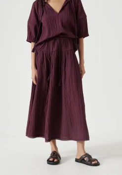 Gathered Detail Midi Skirt