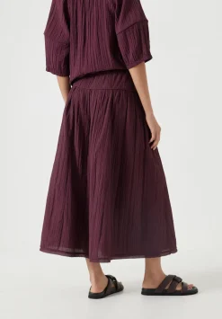 Gathered Detail Midi Skirt