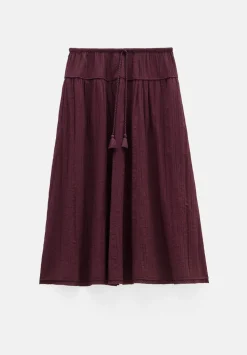 Gathered Detail Midi Skirt