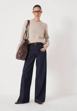 Gathered Shoulder Wool Blend Jumper