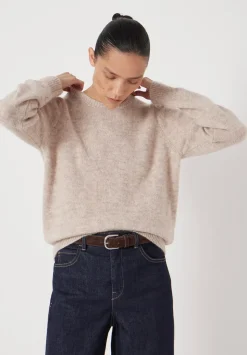 Gathered Shoulder Wool Blend Jumper