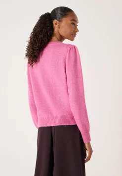 Gathered Shoulder Wool Blend Jumper