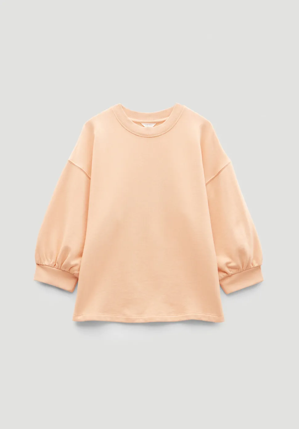 Gathered Sleeve Cotton Sweatshirt