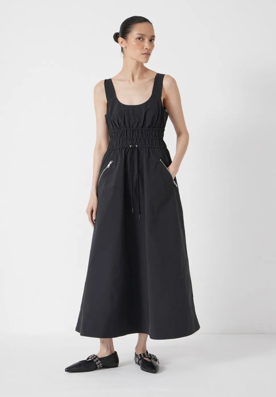 Gathered Waist Midi Dress