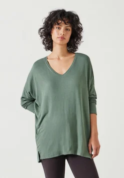 Gillian Wide Jersey V Neck Top