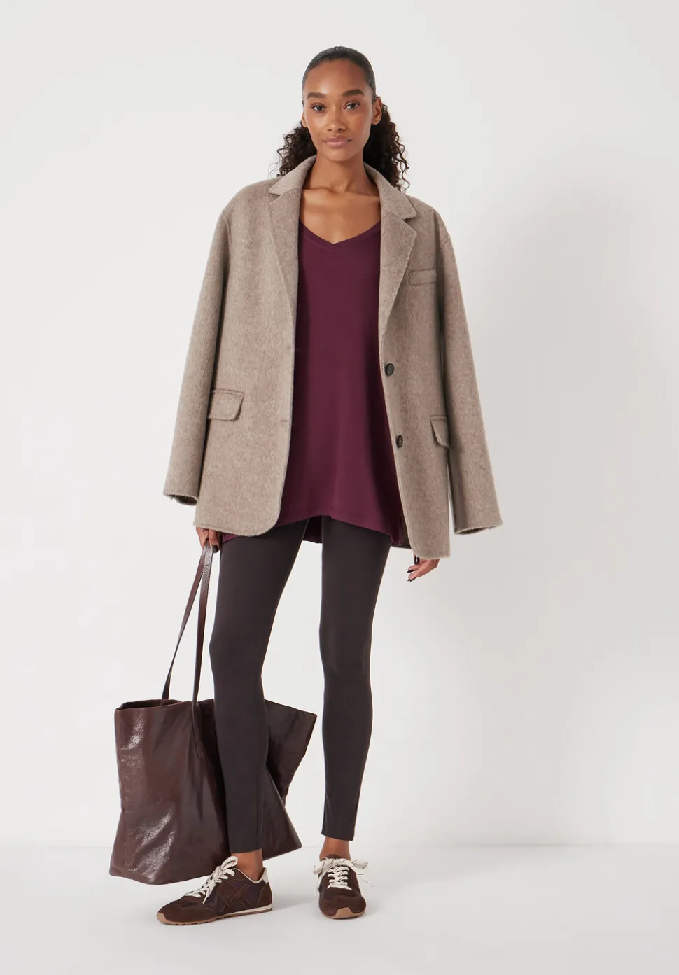 Gillian Wide Jersey V Neck Top