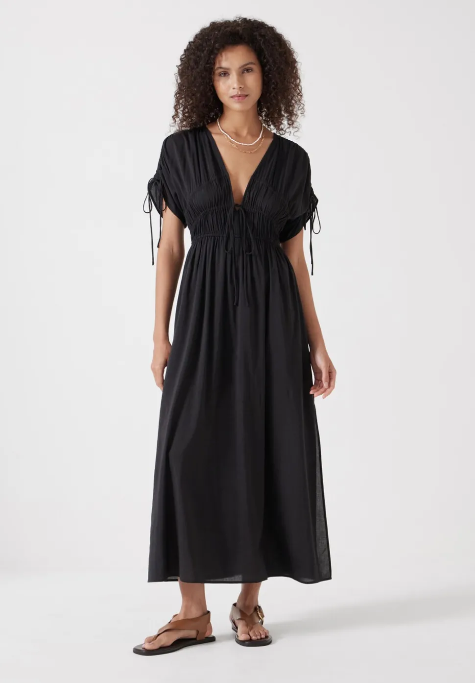 Grace Cotton Blend Midi Beach Dress