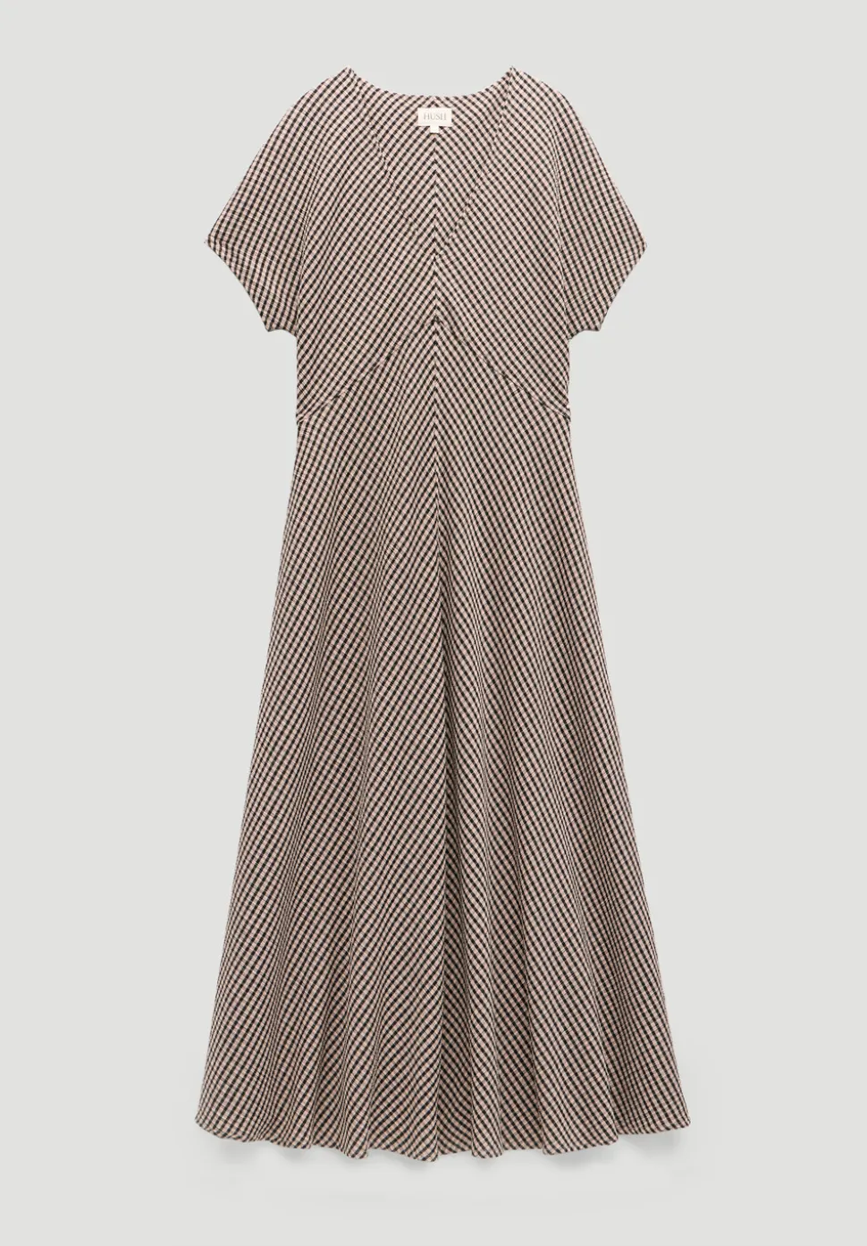 Grace Jersey Gingham Check V-Neck Maxi Dress