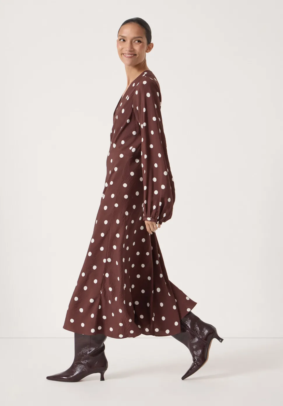 Grace V-Neck Long Sleeve Dress