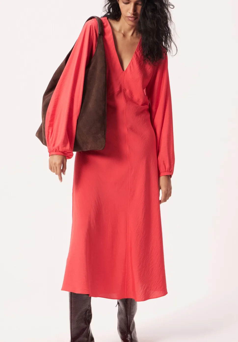 Grace V-Neck Long Sleeve Dress