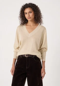 Gracey V Neck Metallic Jumper