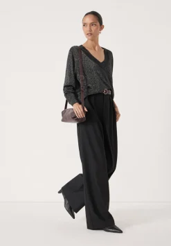 Gracey V Neck Metallic Jumper