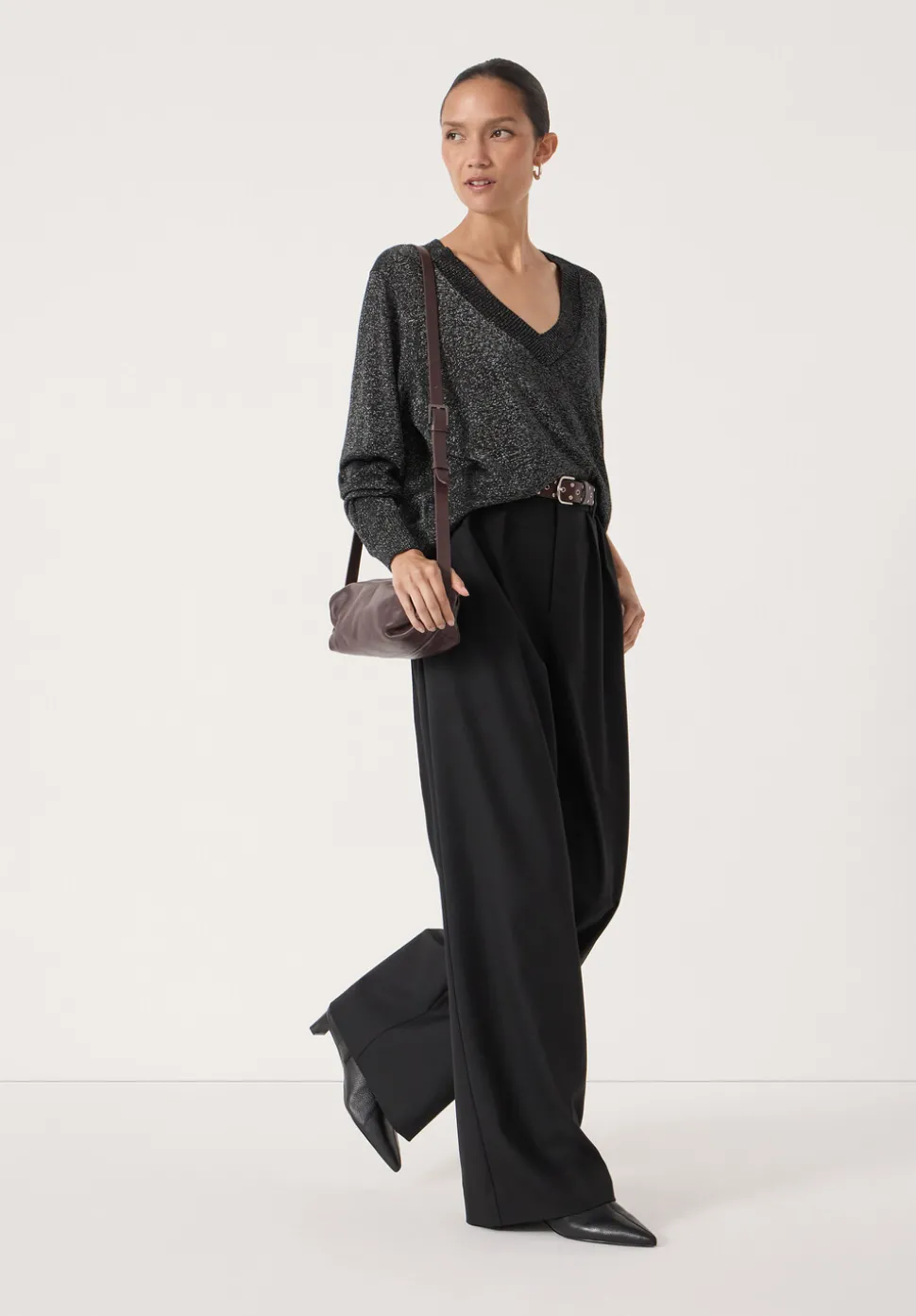Gracey V Neck Metallic Jumper