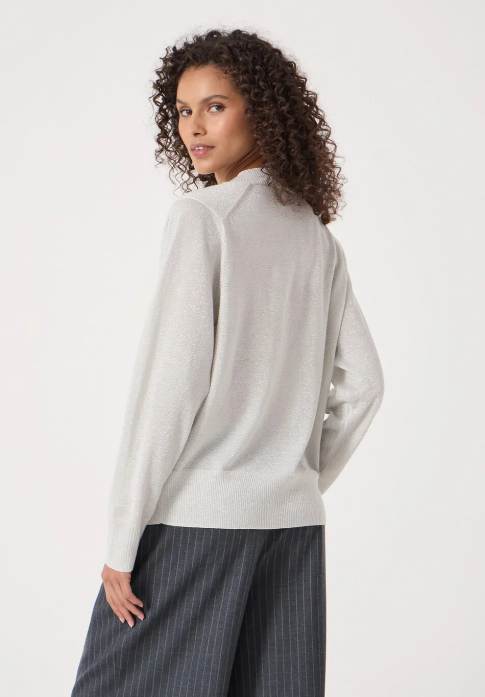 Gracey V Neck Metallic Jumper