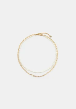 Hadley Hammered Pearl and Chain Necklace