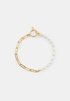 Hadley Hammered Pearl Chain Bracelet