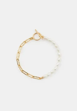 Hadley Hammered Pearl Chain Bracelet
