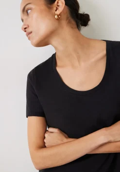 Hari Scoop Neck Cotton Slub T-Shirt