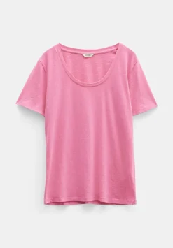 Hari Scoop Neck Cotton Slub T-Shirt