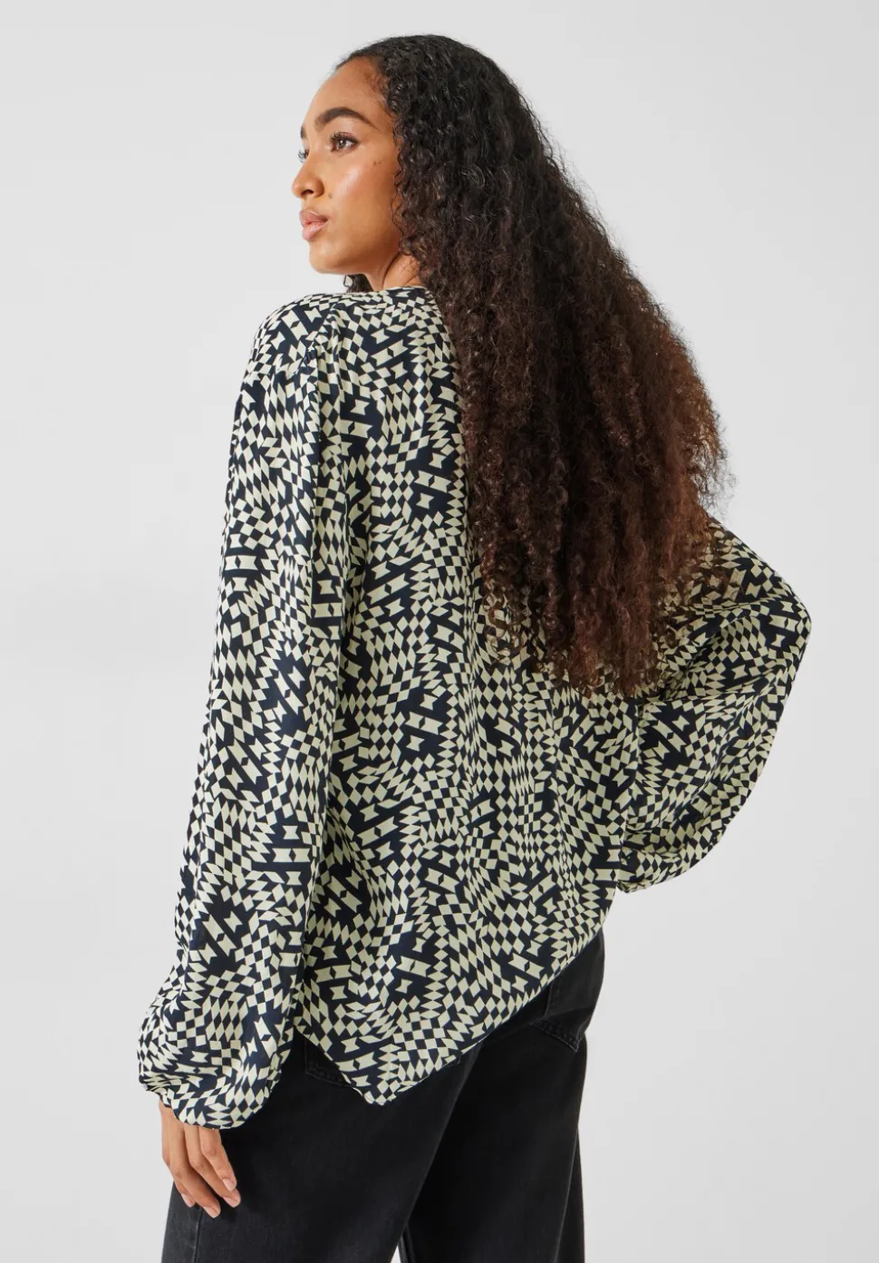 Hartley Gathered Sleeve Printed Top