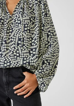 Hartley Gathered Sleeve Printed Top
