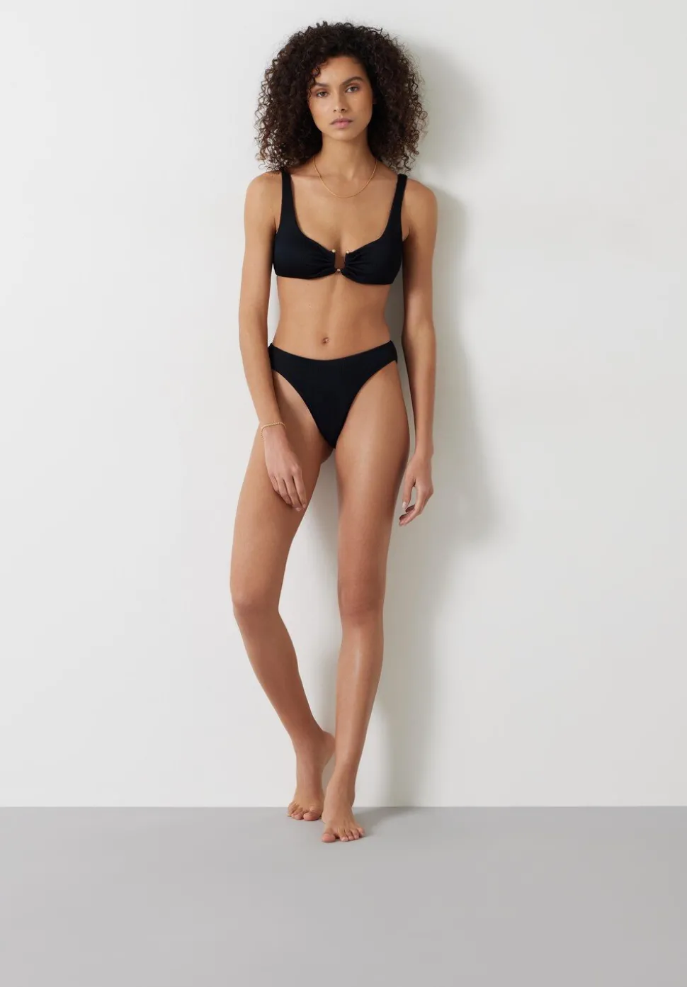 Heidi High Leg Rib Bikini Bottoms