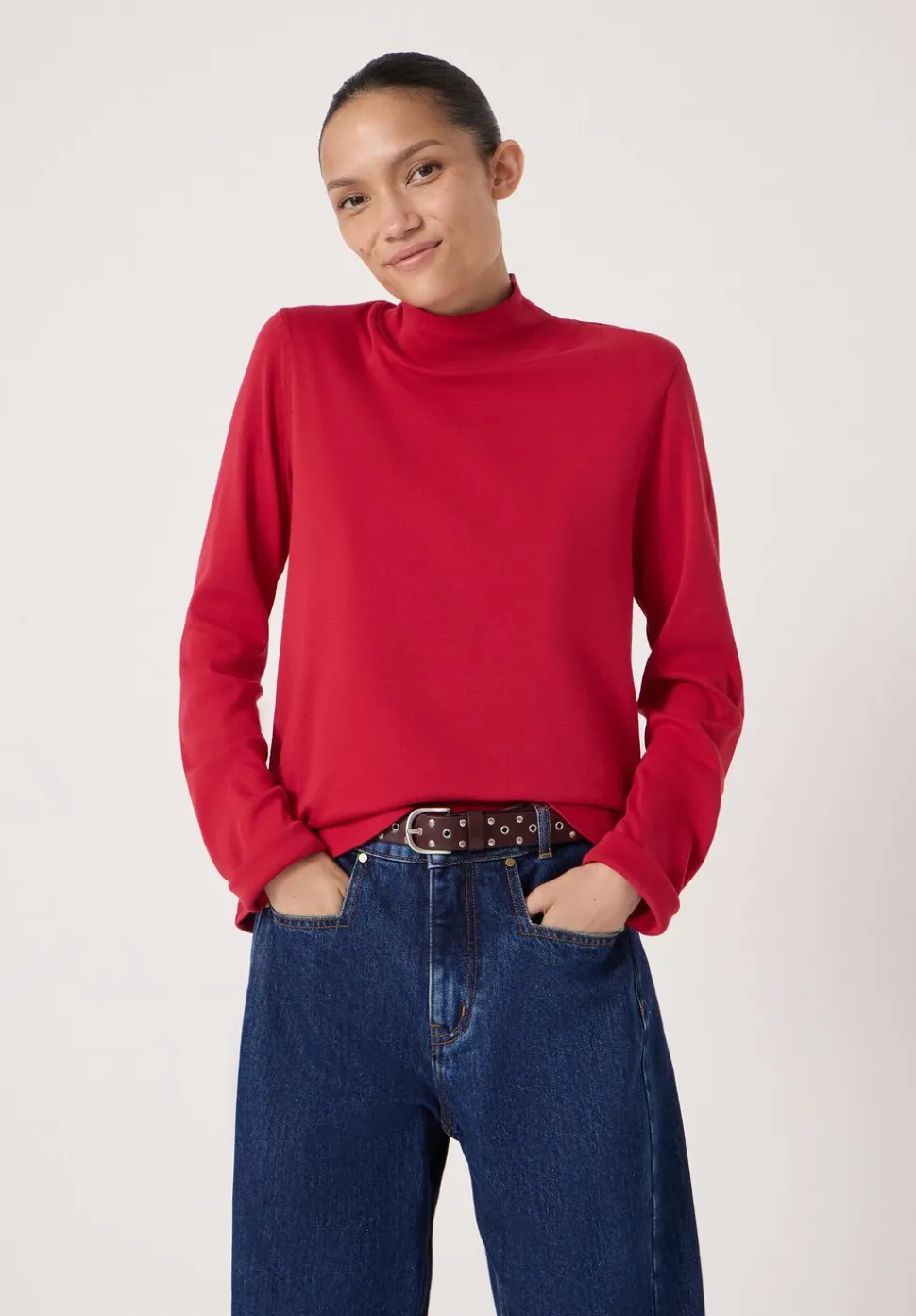 High Neck Midweight Jersey Top