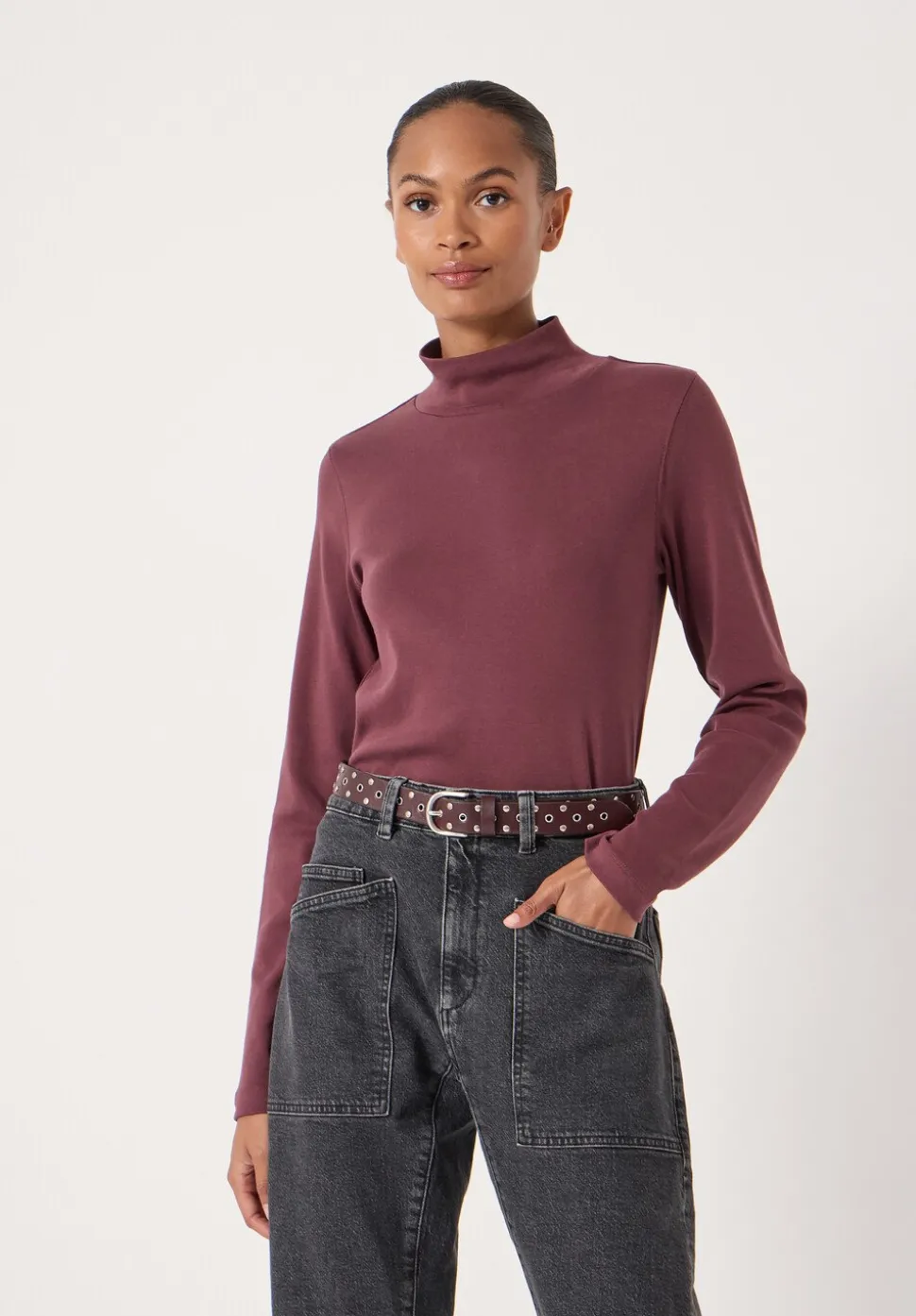 High Neck Midweight Jersey Top