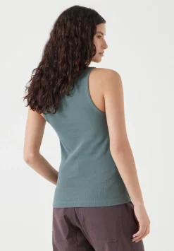 High Neck Ribbed Vest